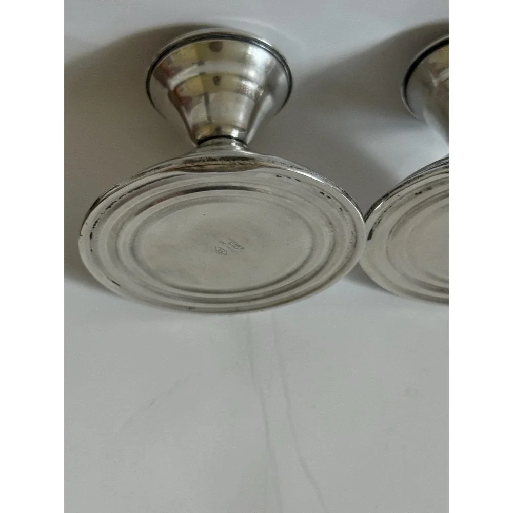 Vintage Sterling Silver Candle Stick Holder Pair - Made By Schweitzer